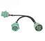 Green Deutsch 9 Pin J1939 Female to J1939 Male and Threaded J1939 Male Y Adapter Cable