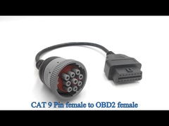 Grijze CAT 9 Pin to OBD 2 OBD2 16 Pin kabel voor Caterpillar