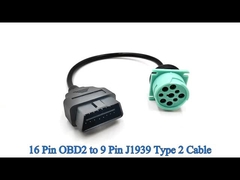16 pin OBD2 tot en met 9 pin J1939 Type 2 kabel