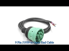 Groen J1939 9pin tot open eind kabel