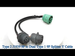 Type 2 J1939 tot vierkante en gegraven type 1 J1939 splitskabel