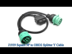 J1939 9 Pin to OBD 2 OBD2 16 Pin Splitter Y Cable 9Pin Splitter Draadgordel voor Truck GPS