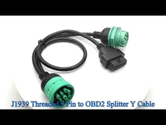 J1939 9 Pin 9pin draadverbinding met OBD 2 OBDII 16 Pin 16pin Splitter Y kabel