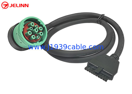 PT30 ELD-apparaatkabel 9 pin J1939 Kabel voor elektronische loggeringsapparaat zware vrachtwagens in Noord-Amerika