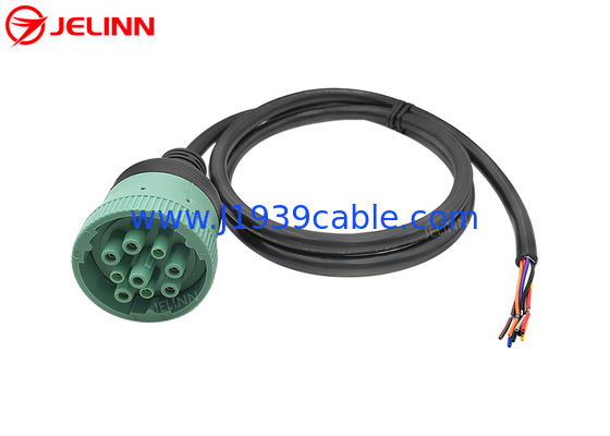 Groen J1939 9pin tot open eind kabel