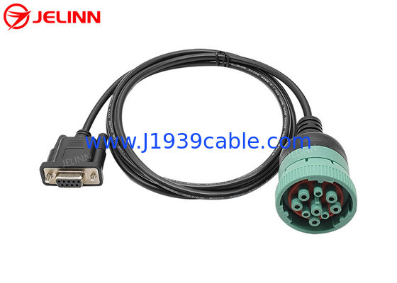 Deutsch Type 2 Ronde J1939 9 Pin naar RS232 D-sub DB9 kabel