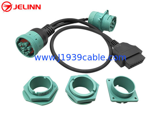 Deutsch J1939 Man Vrouw tot OBD 2 OBD2 Connector Splitter Y kabel met 4 verschillende panelen