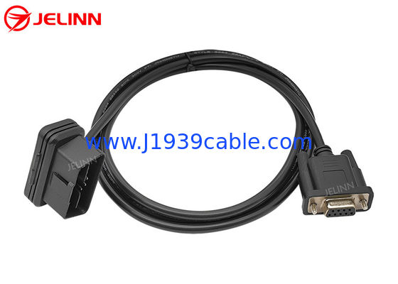 J1962 Rechthoek OBD 2 OBD2 16 pin naar RS232 DB9 aansluitkabel