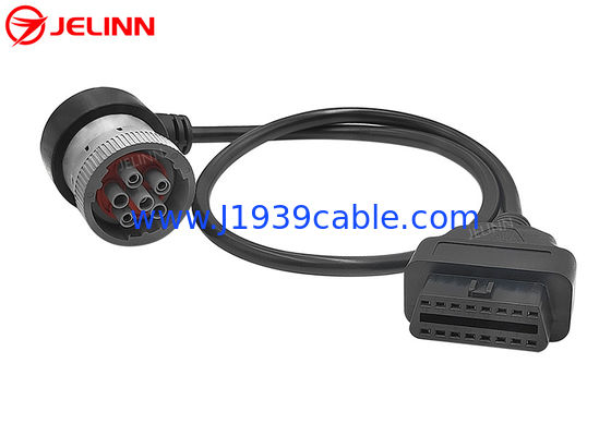 Rechte hoek J1708 6 Pin Connector to OBD 2 Connector Cable for Diagnostic Devices or Trackers