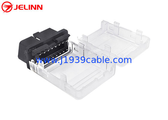OBD2 Plastic Transparent Housing OBD 2 Behuizing en OBDII Mannelijke connector met rechte pinnen